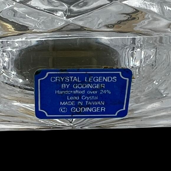 Vintage Godinger Crystal Legends Desk Mantel Clock 24% Lead Crystal No Battery - Picture 3 of 10